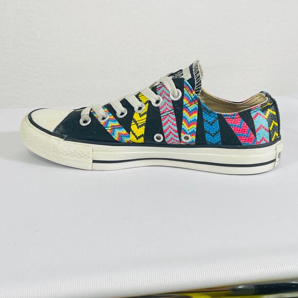 Converse All Star Black Multicolor Southwestern Themed Sneakers Womens Size 7 - Picture 8 of 14